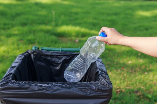 Recycling bins for different materials